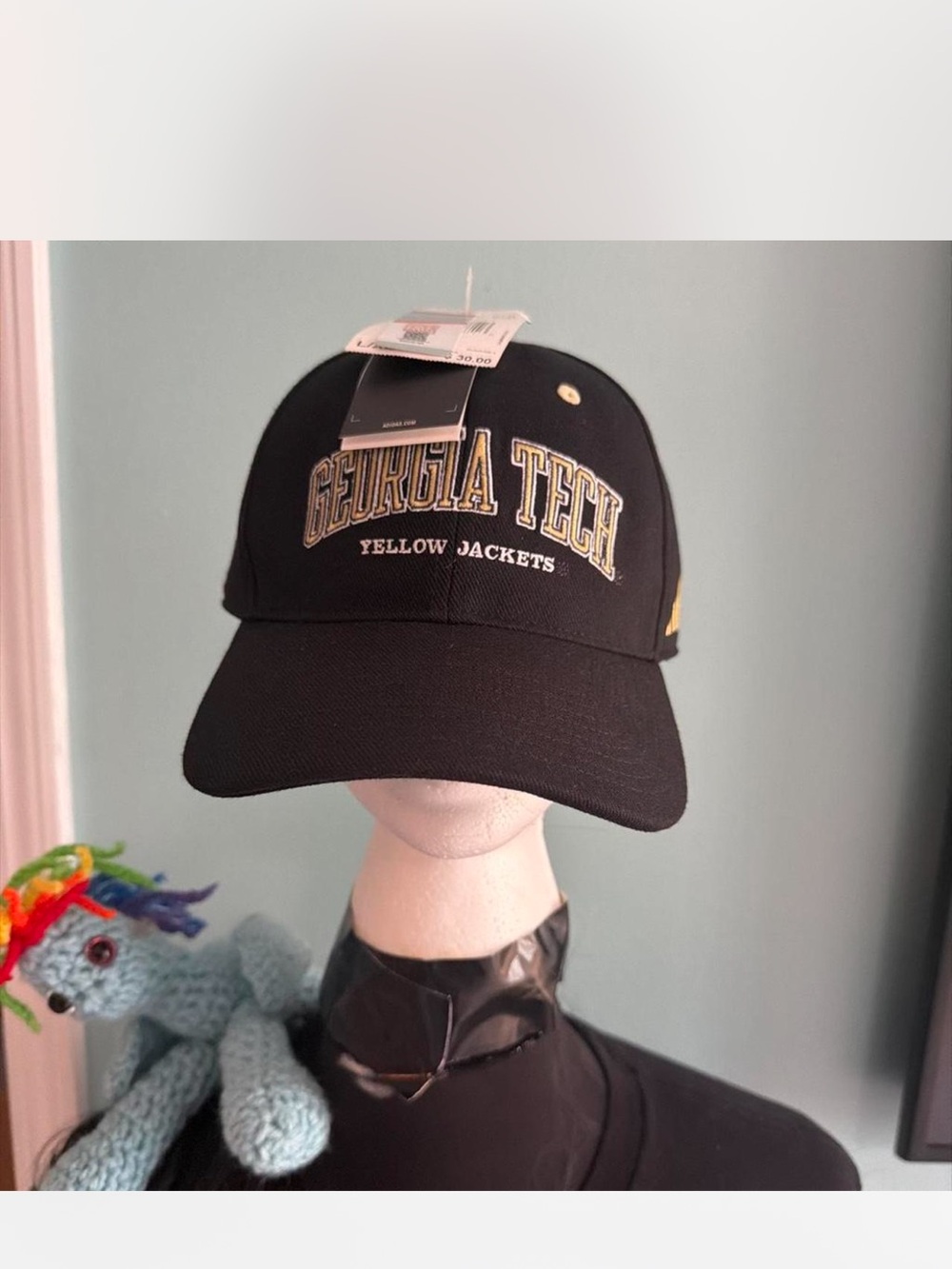 NCAA Georgia Tech Black and Gold Logo Baseball Hat